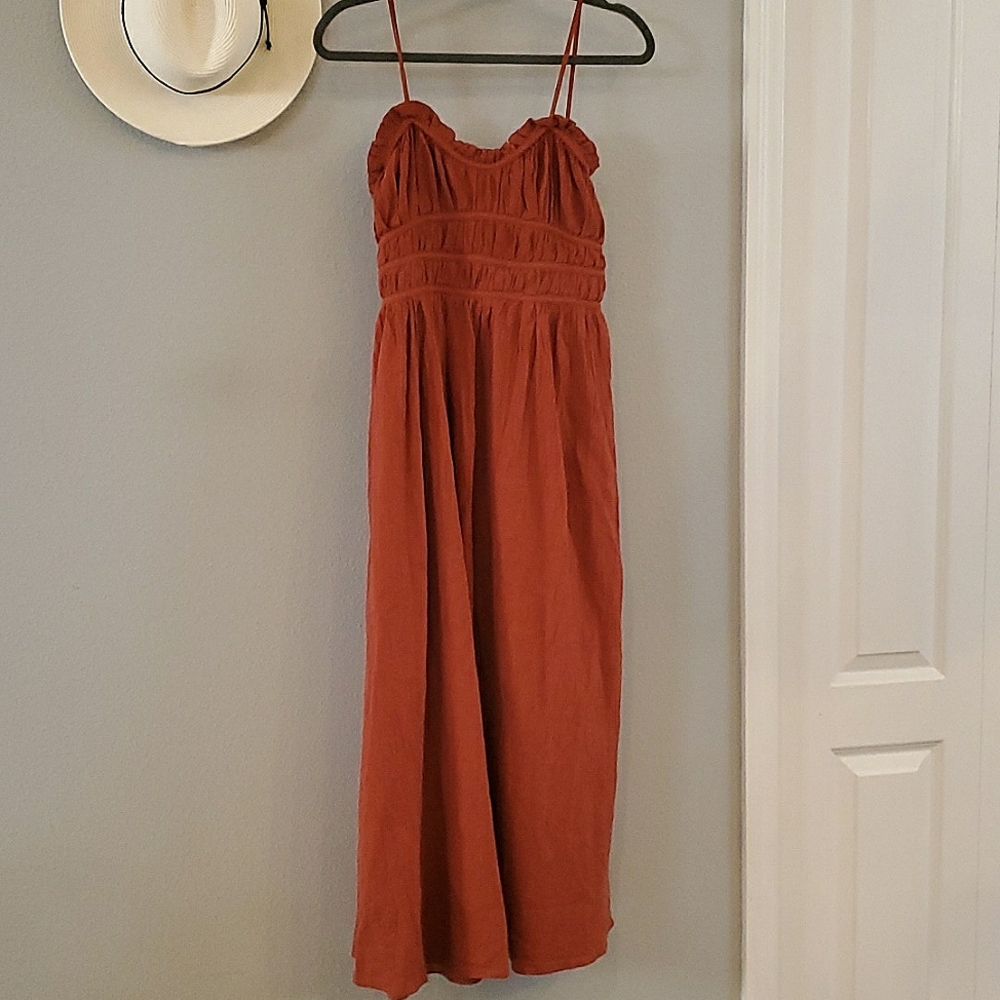 Beryl Cotton Linen midi dress, size M